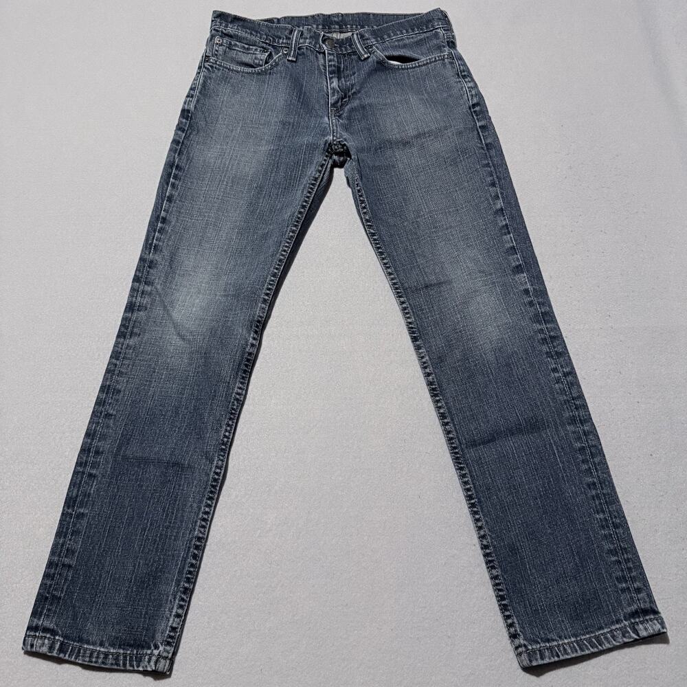 Levi's 511 Jeans Blue Pockets Classic Slim Straight Distressed Zip Fly - 31x30